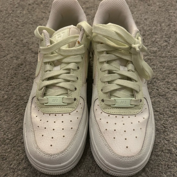 Nike Shoes - Women's Nike Air Force 1 Sneakers - Light Green and White